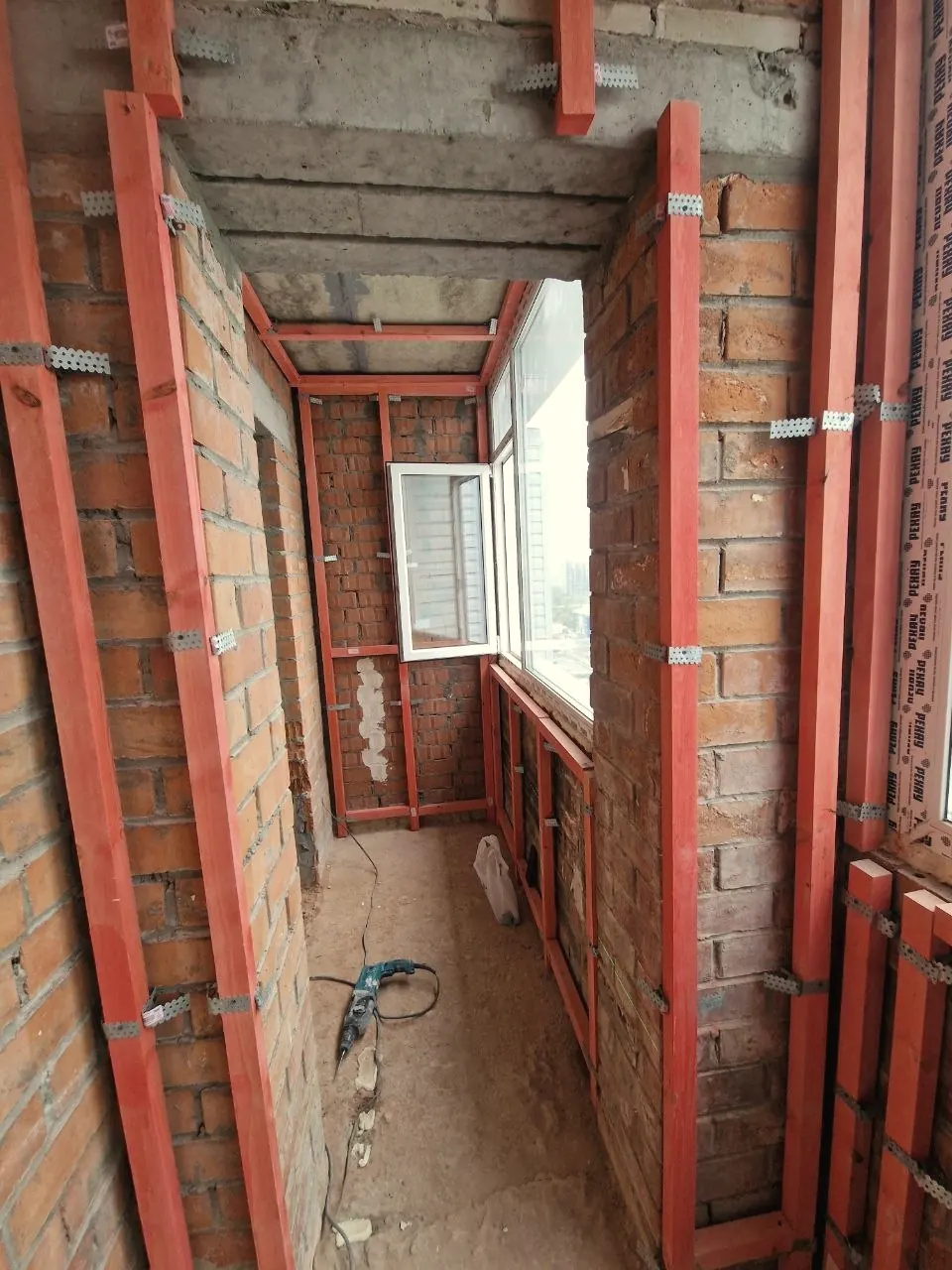 Каркас и остекление до напыления